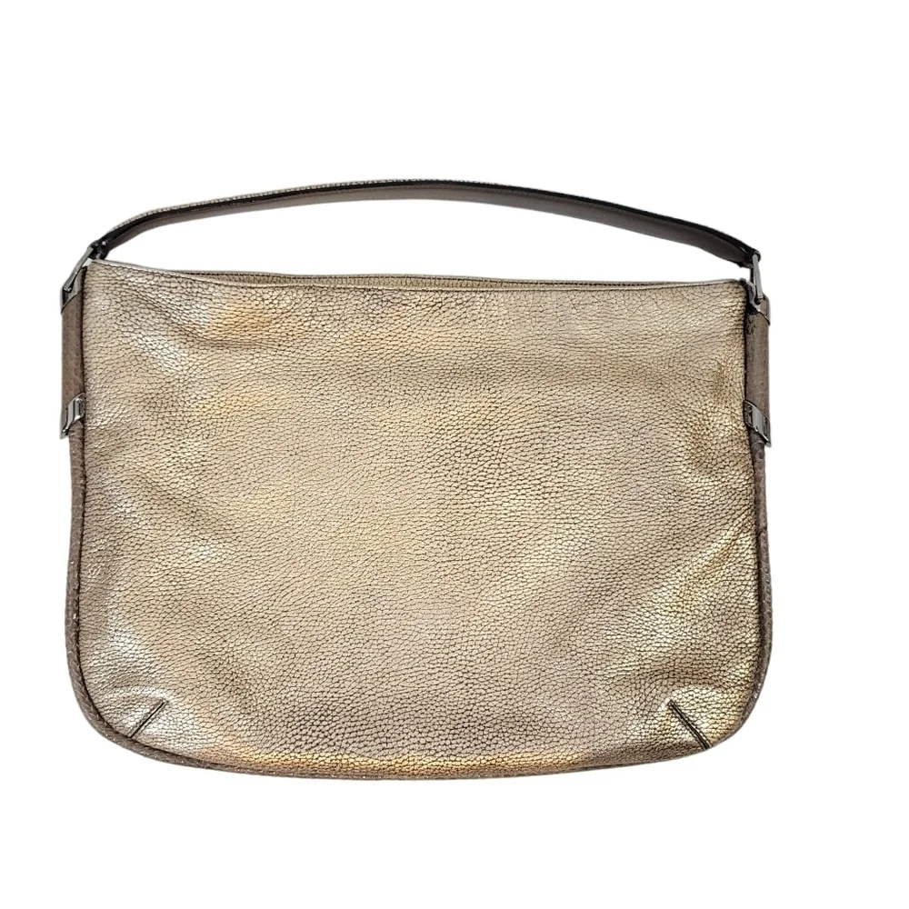Jimmy Choo Zoe Gold Leather & Snakeskin Hobo
